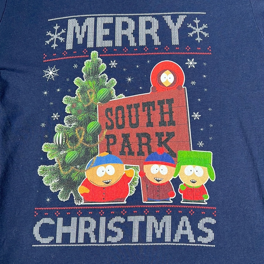 South Park original Christmas blue tee